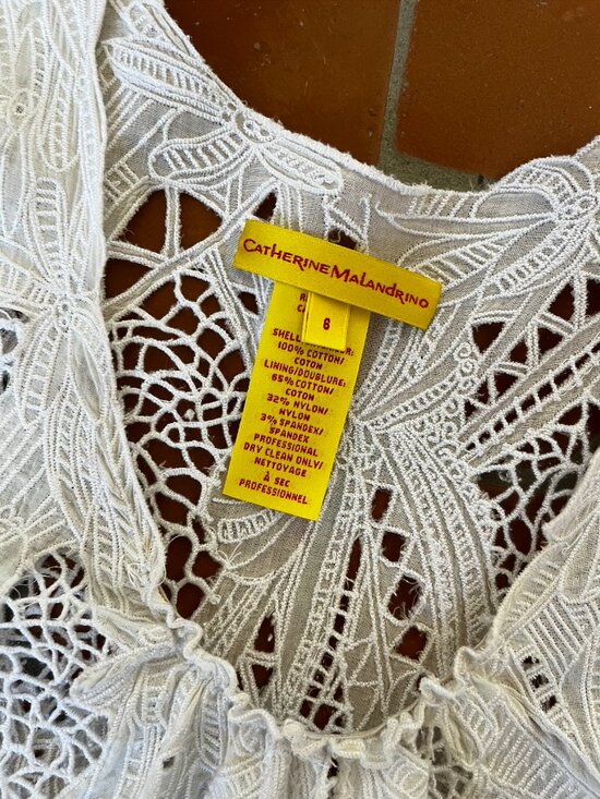 Catherine Malandrino Lace Embroidery Dress White Size 6 - Picture 4 of 8